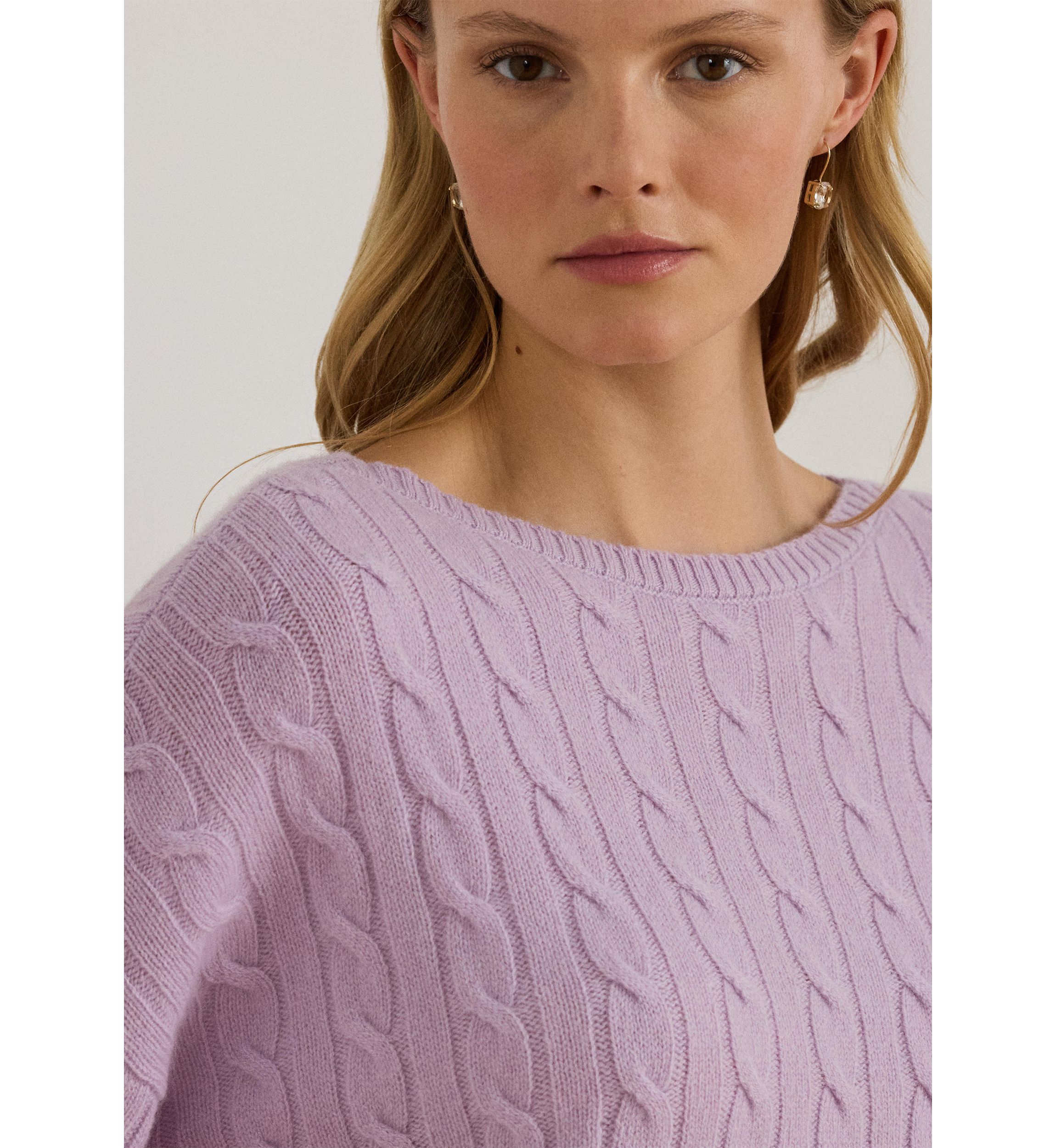 Womens Cable-Knit Wool-Cashmere Sweater