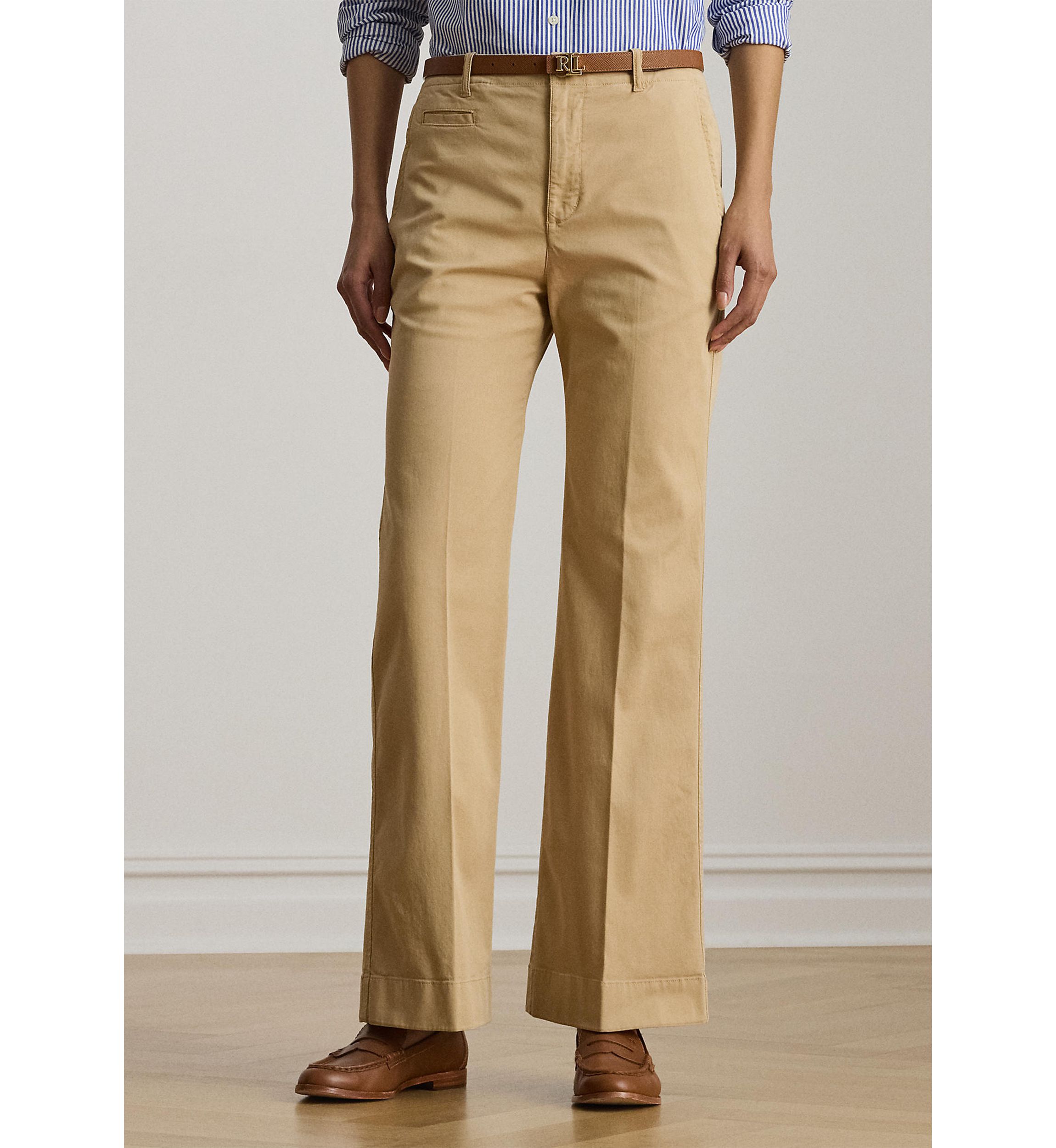 Stretch Cotton Chino Flare Pants