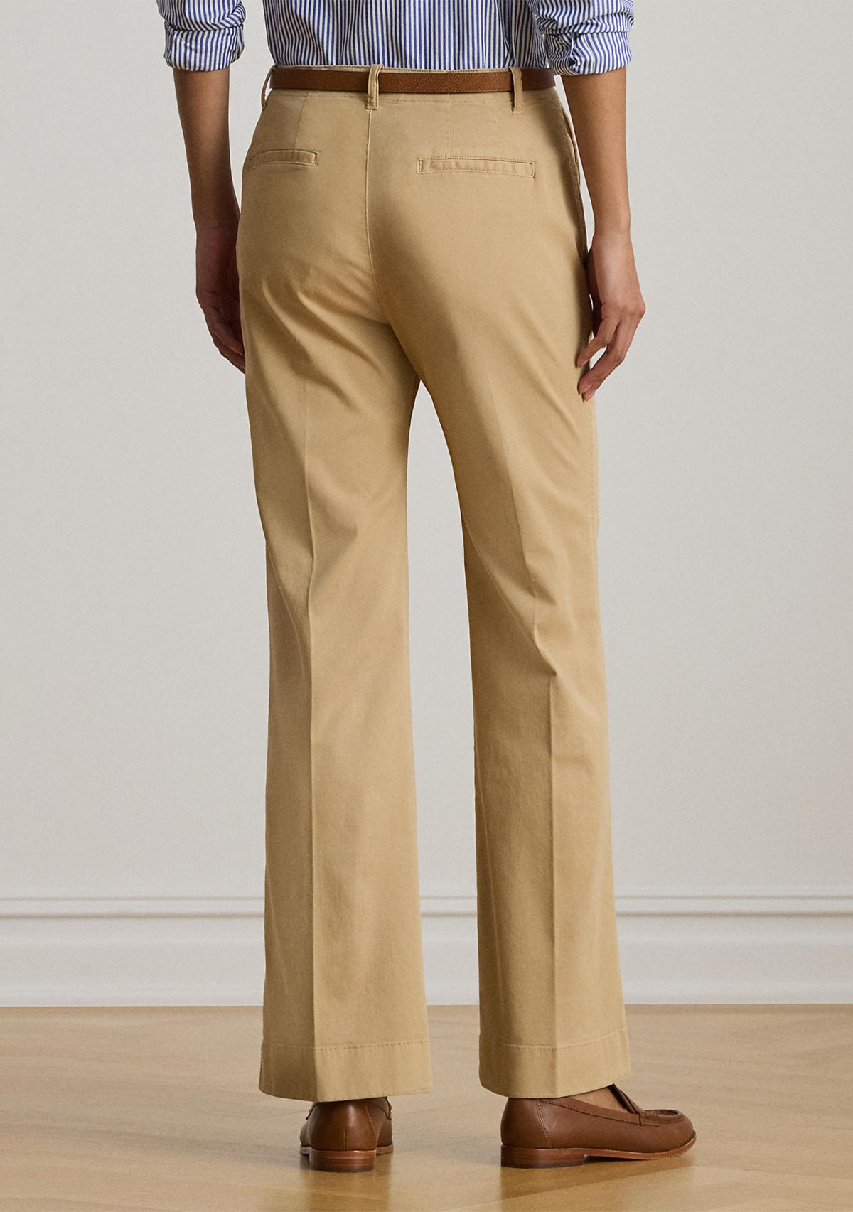 Stretch Cotton Chino Flare Pants