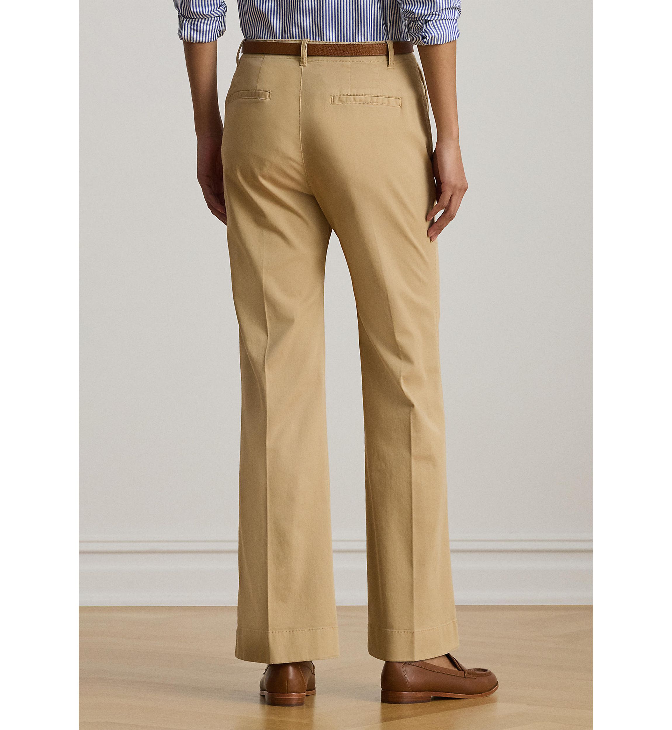 Stretch Cotton Chino Flare Pants