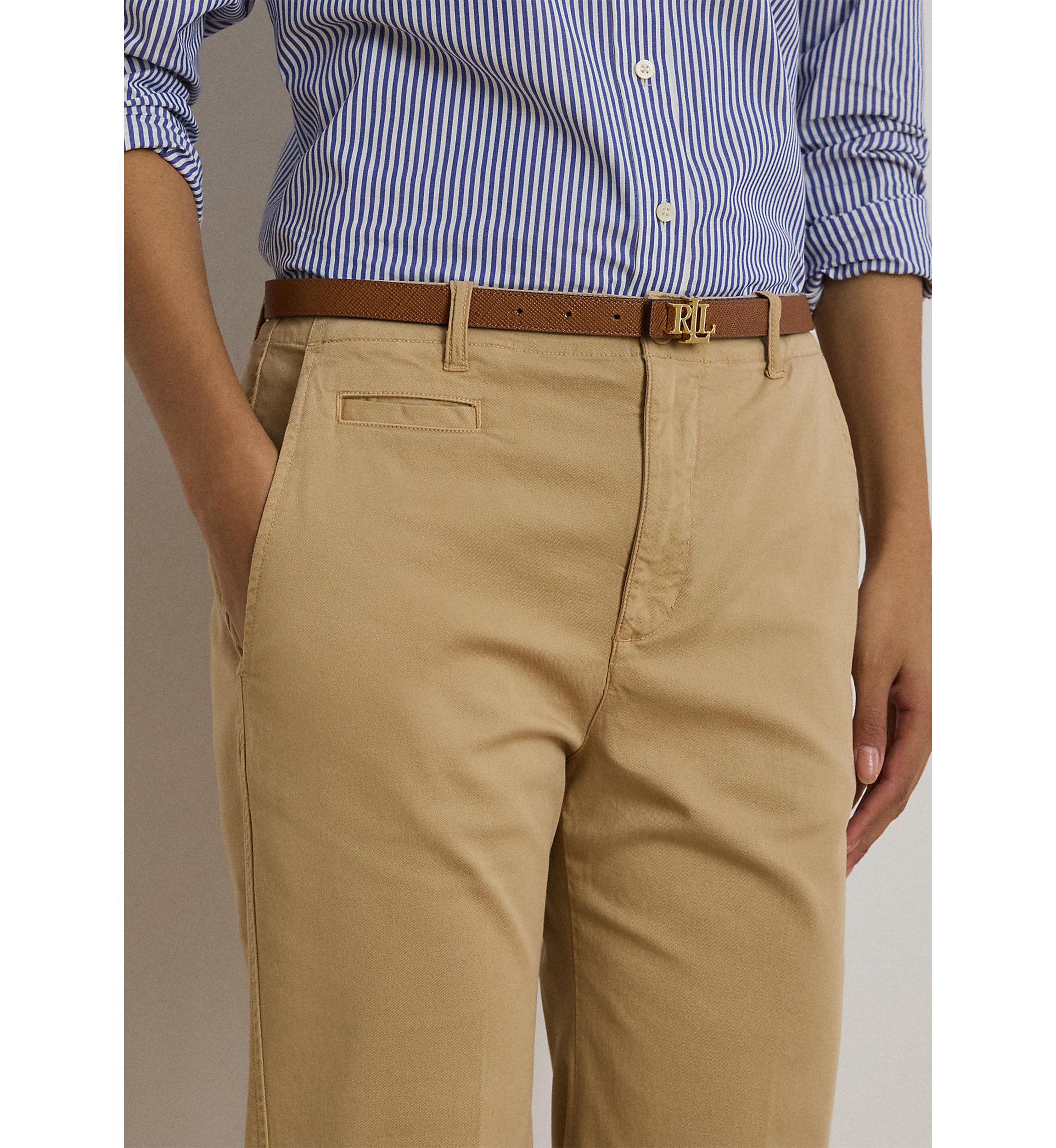 Stretch Cotton Chino Flare Pants
