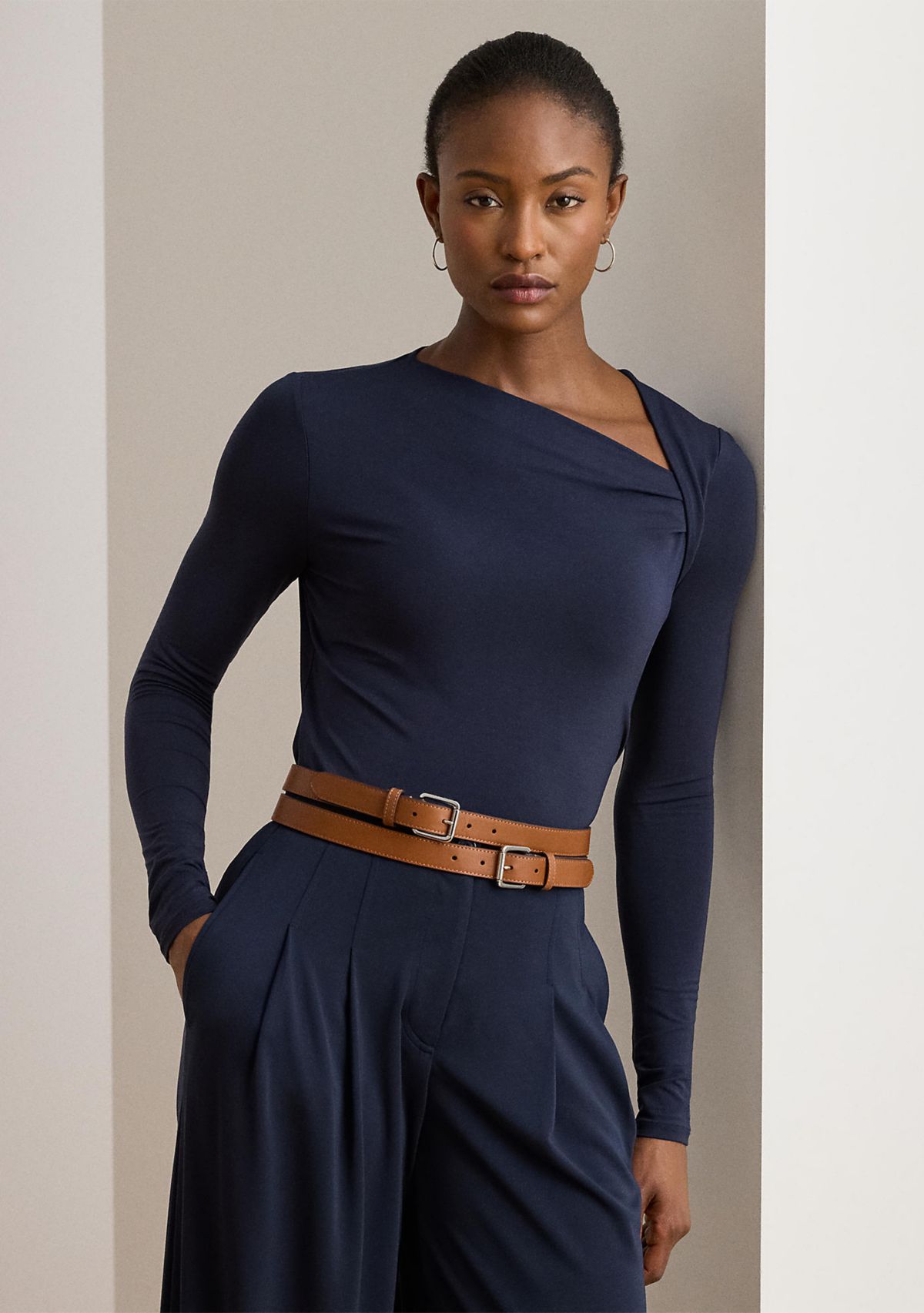 Stretch Jersey Asymmetrical Top