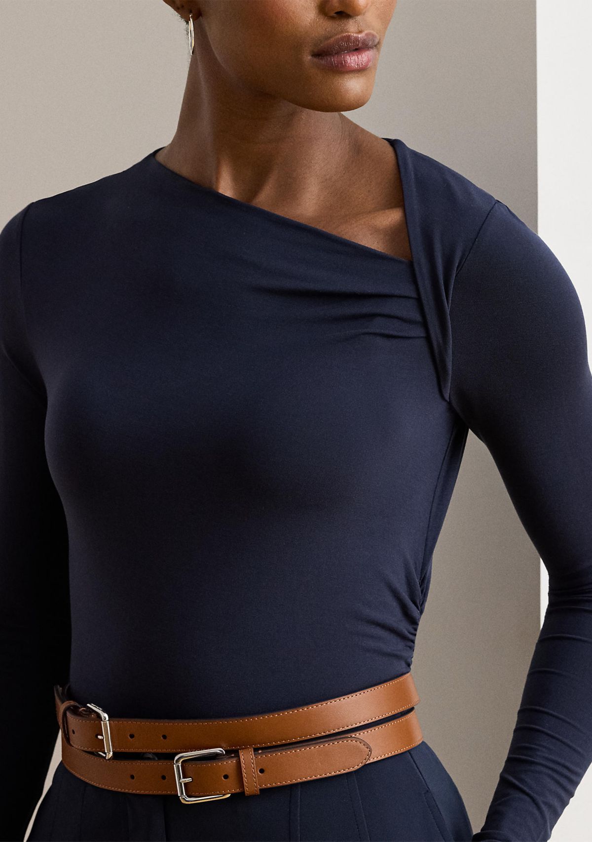 Stretch Jersey Asymmetrical Top