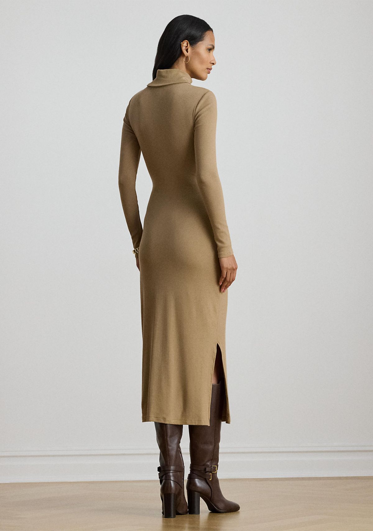 Tie-Front Turtleneck Dress
