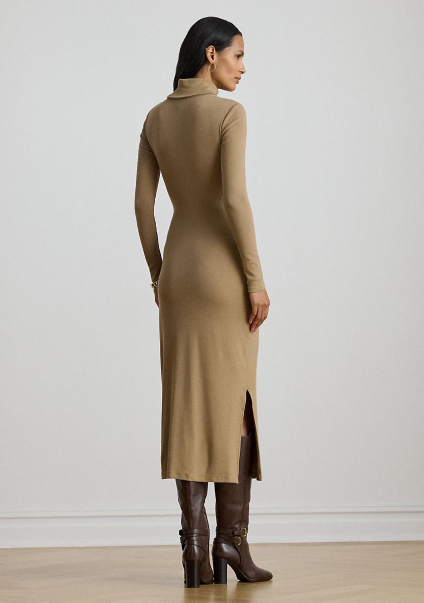 Tie-Front Turtleneck Dress
