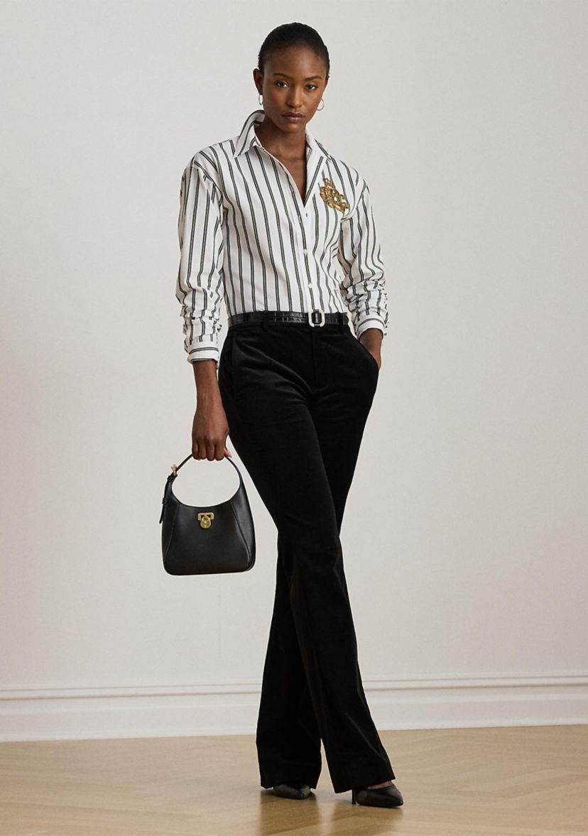 Womens Relaxed Fit Striped Cotton Shirt