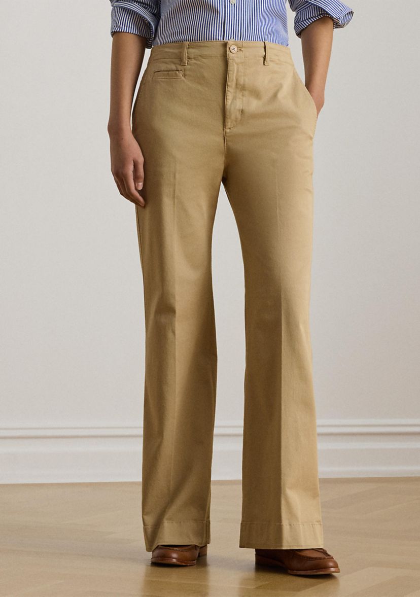 Petite Stretch Cotton Chino Flare Pant