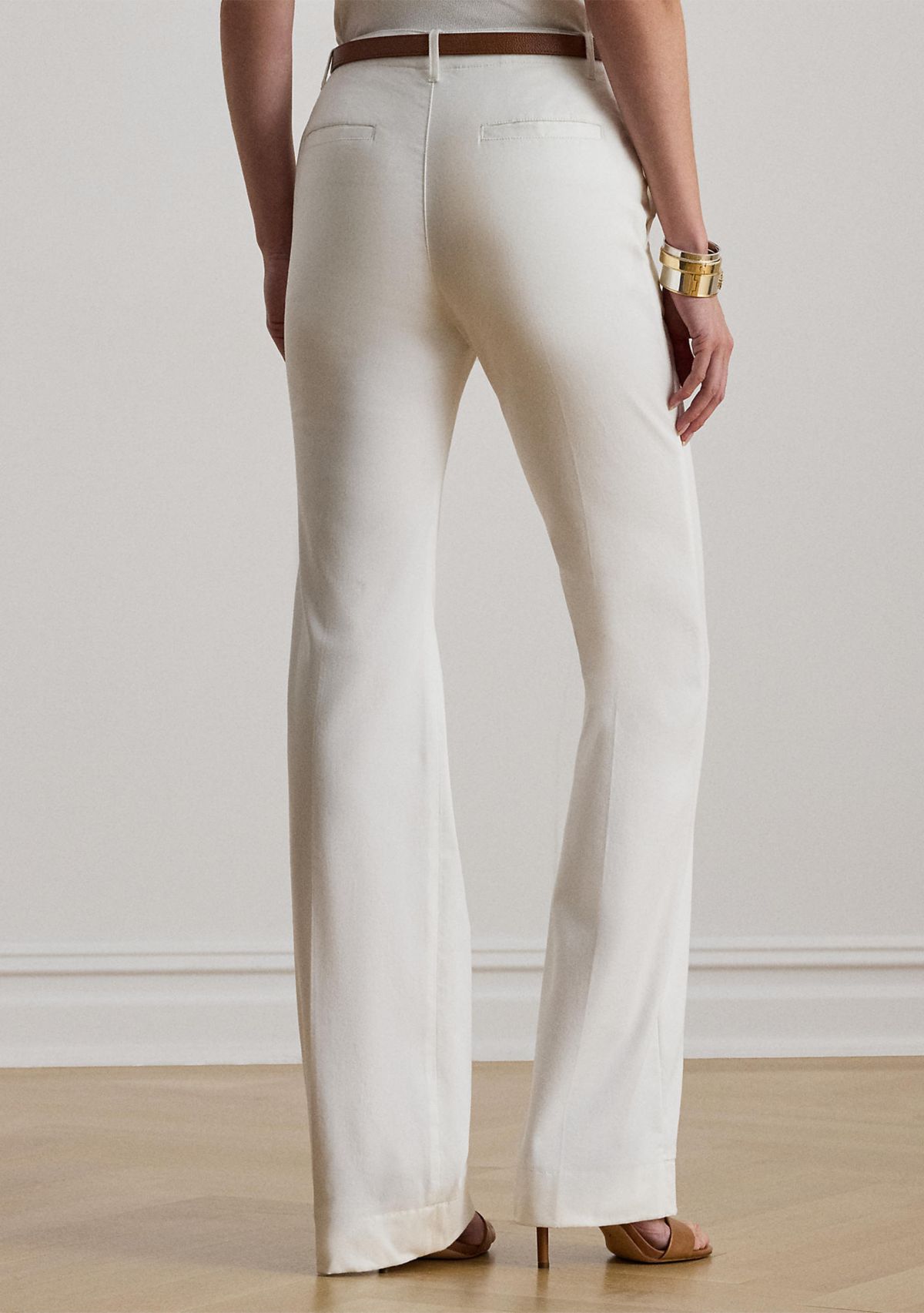 Petite Stretch Cotton Chino Flare Pant