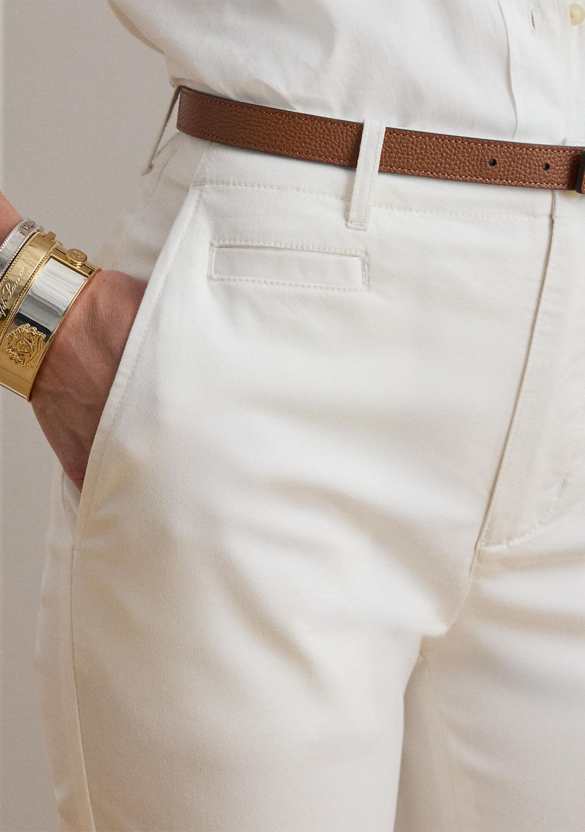 Petite Stretch Cotton Chino Flare Pant