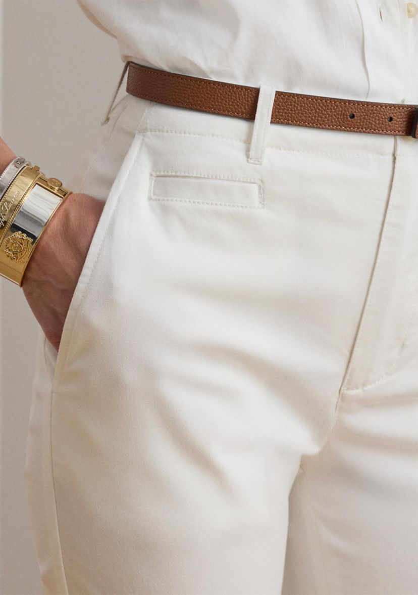 Petite Stretch Cotton Chino Flare Pant