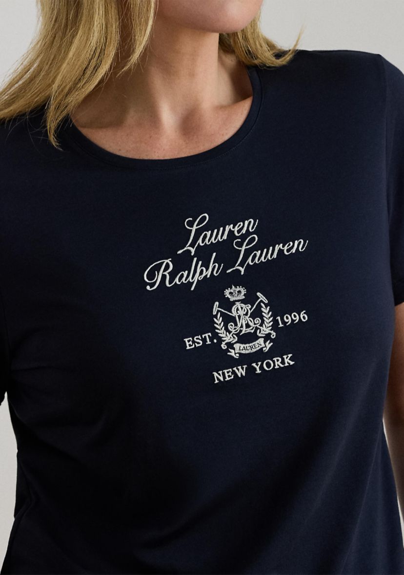 Embroidered-Crest Jersey T-Shirt