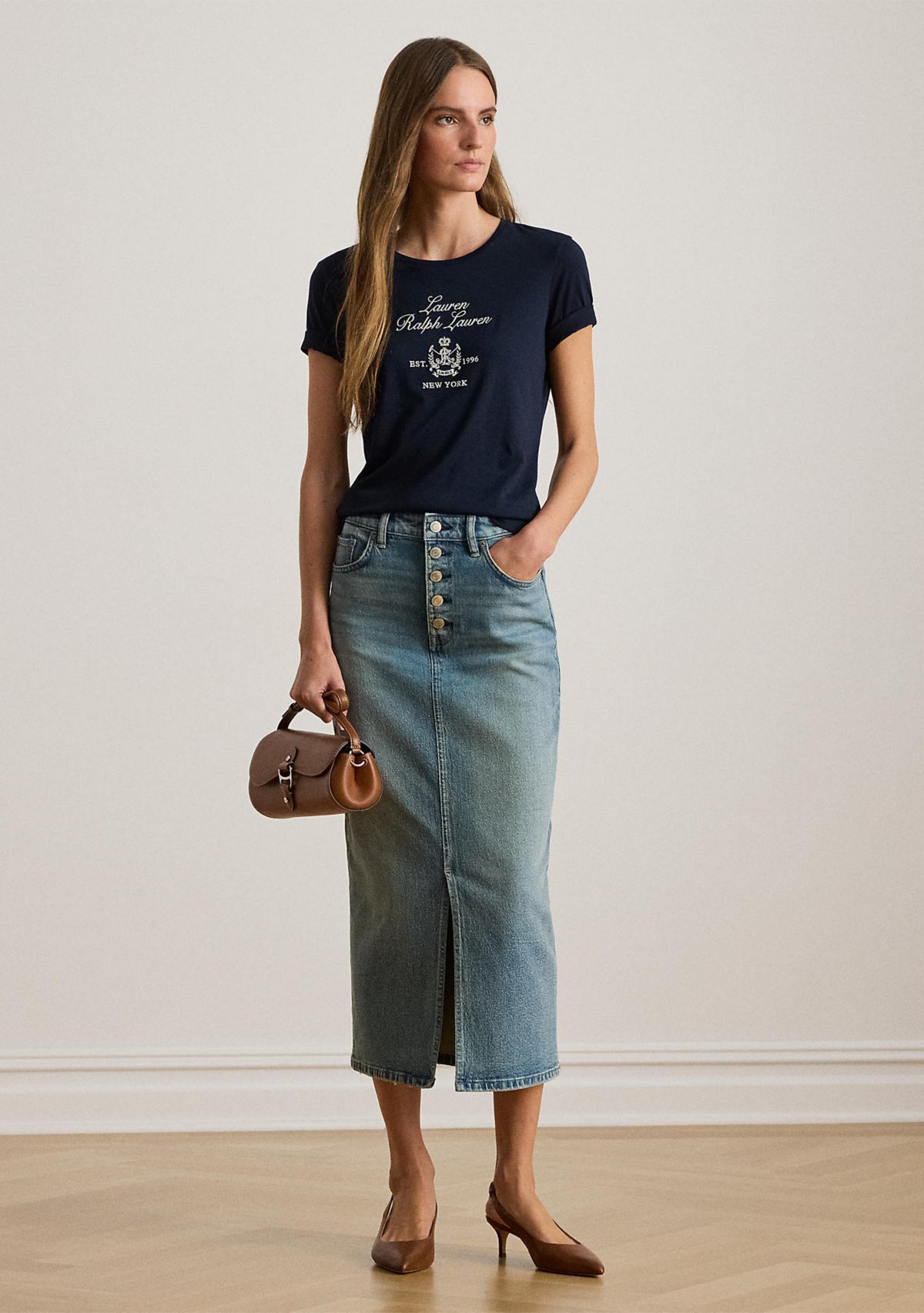 Embroidered-Crest Jersey T-Shirt