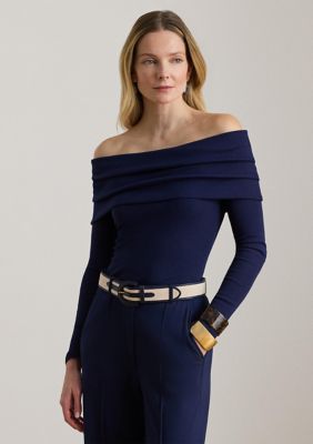 Lauren Ralph Lauren Women's Ribbed Cotton-Blend Off-the-Shoulder Top