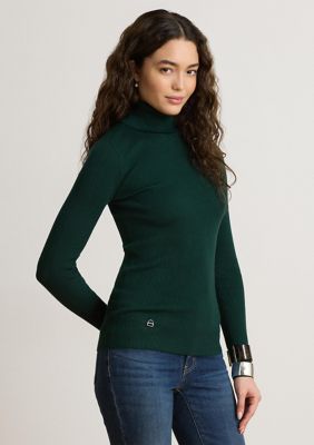 Lauren Ralph Lauren Women's Cotton-Blend Ribbed Turtleneck