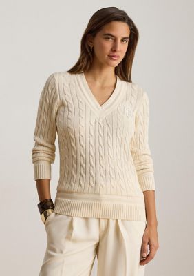 Lauren Ralph Lauren Women's Cable-Knit Cricket Sweater, Medium