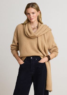 Lauren Ralph Lauren Women's Scarf-Trim V-Neck Sweater, Large
