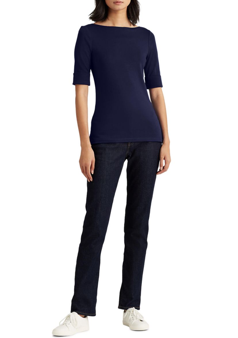 Cotton Boatneck Top