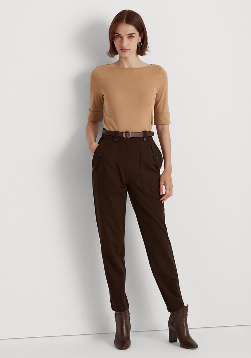 Womens Stretch Cotton Boatneck T-Shirt