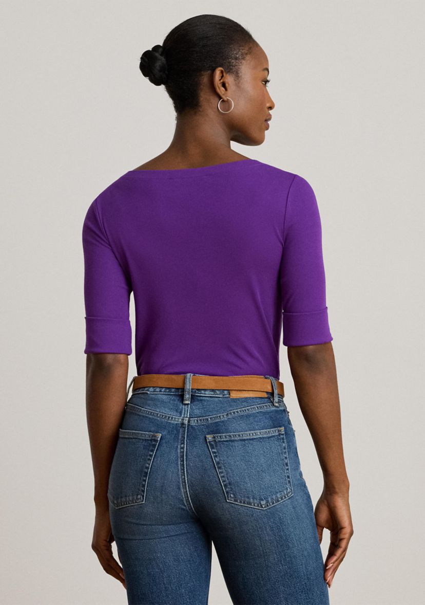 Womens Stretch Cotton Boatneck Tee