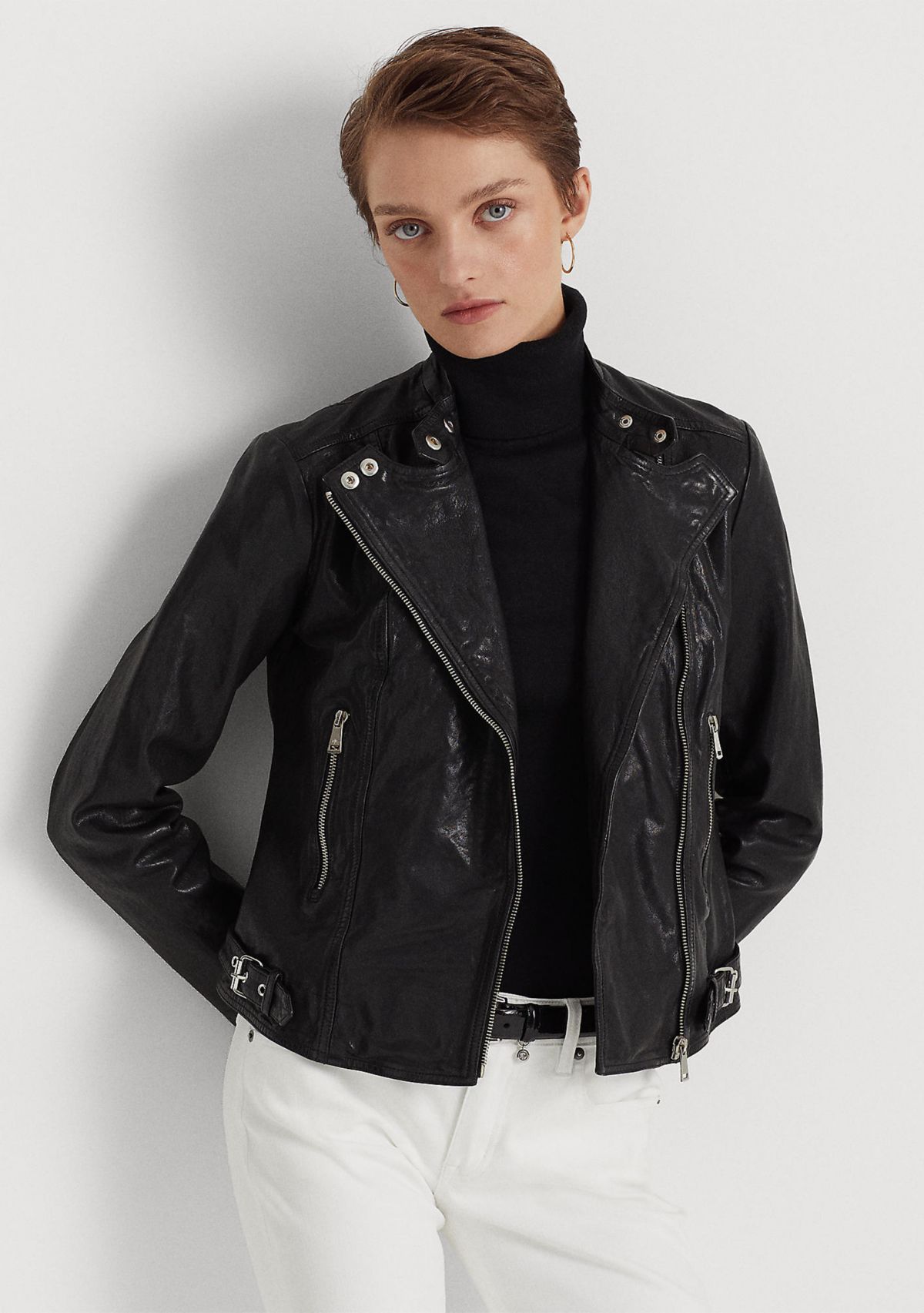 Tumbled-Leather Jacket