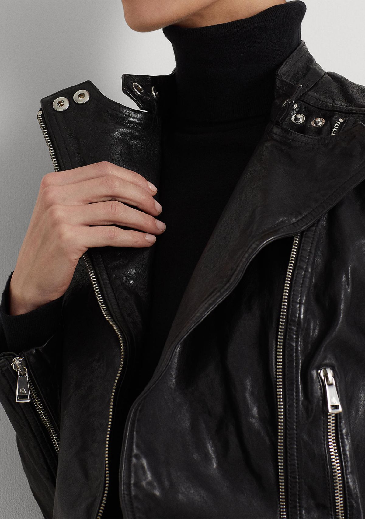 Tumbled-Leather Jacket