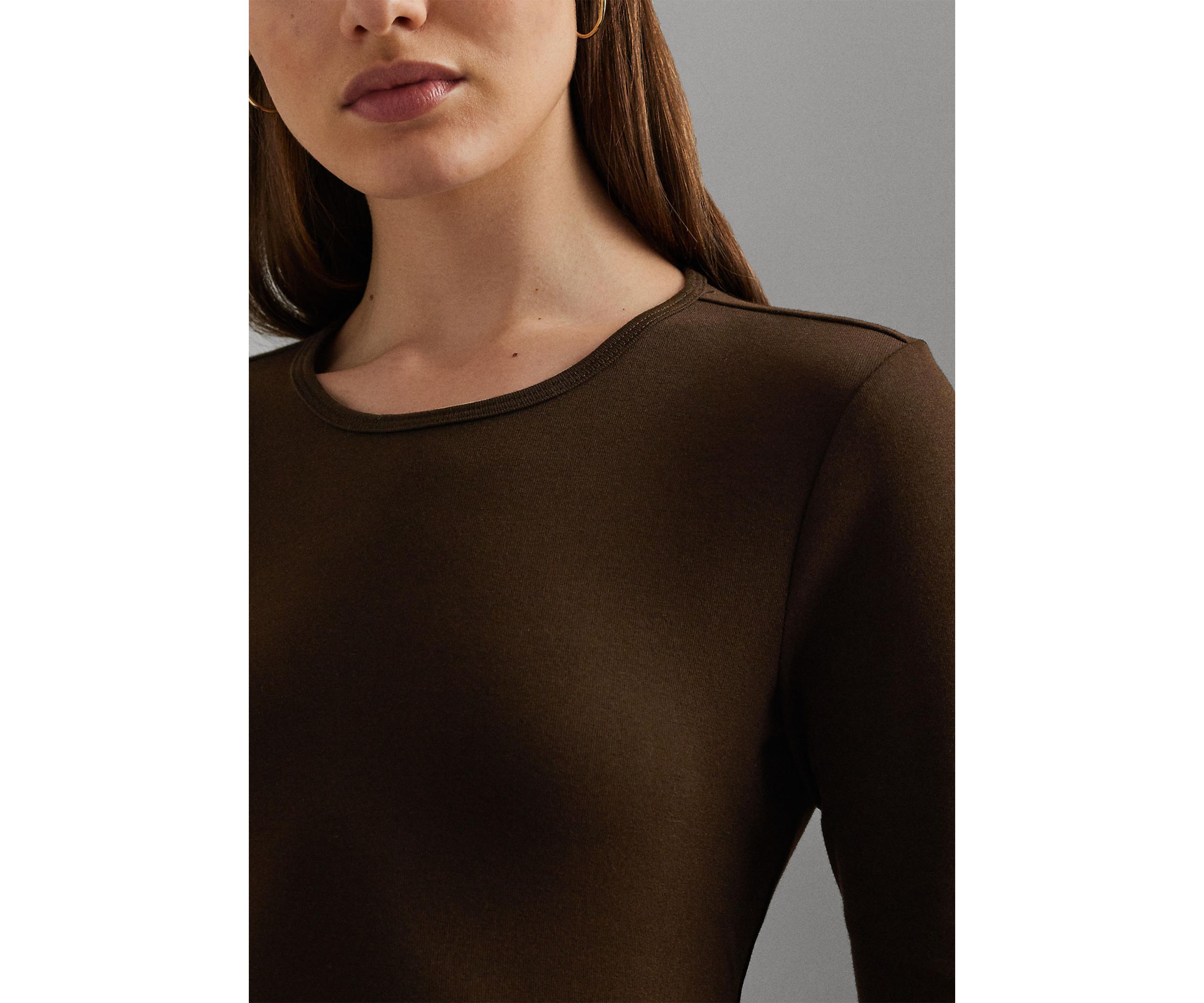 Cotton Blend Long Sleeve Top