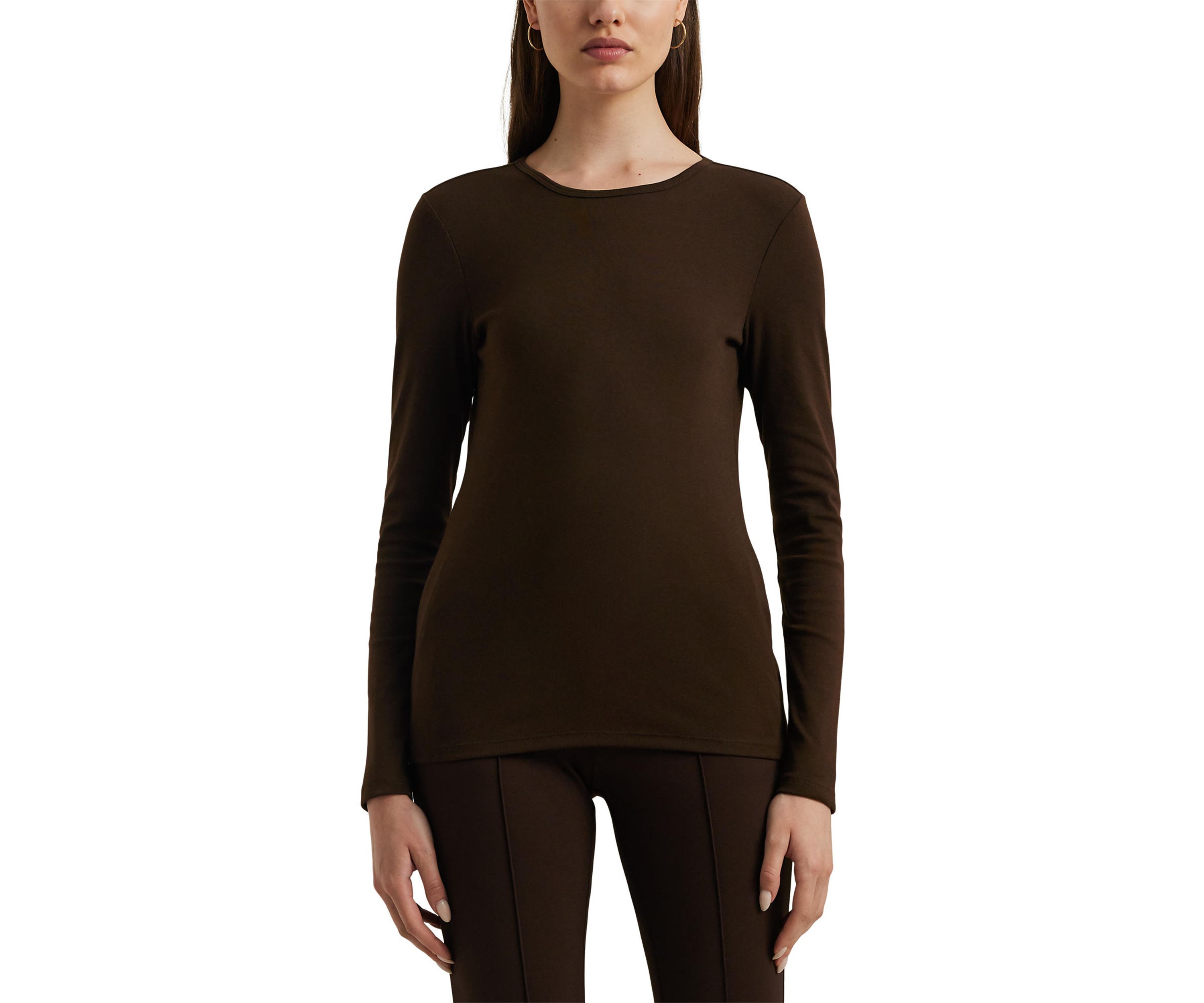 Cotton Blend Long Sleeve Top