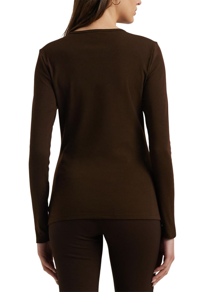 Cotton Blend Long Sleeve Top
