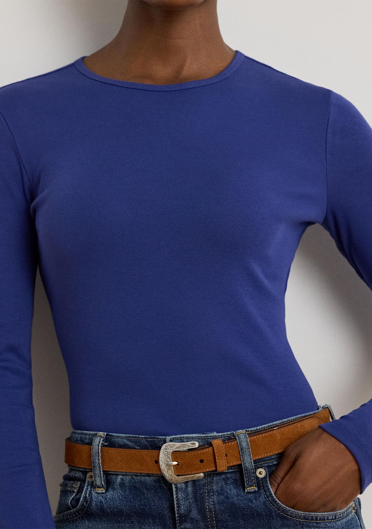 Womens Stretch Cotton Long-Sleeve T-Shirt