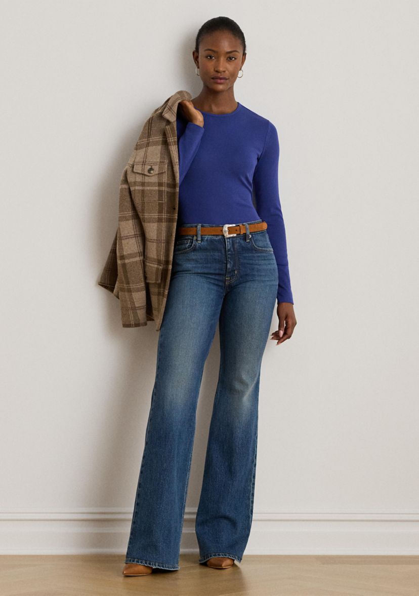 Womens Stretch Cotton Long-Sleeve T-Shirt