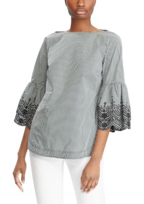 Lauren Ralph Lauren Buttoned-Shoulder Top | belk