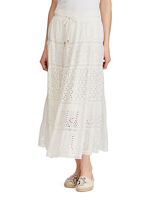 Tiered Eyelet Lace Skirt