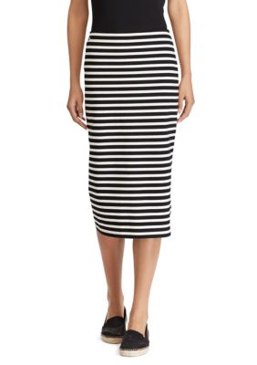 Lauren Ralph Lauren Striped Jersey Midi Skirt | belk