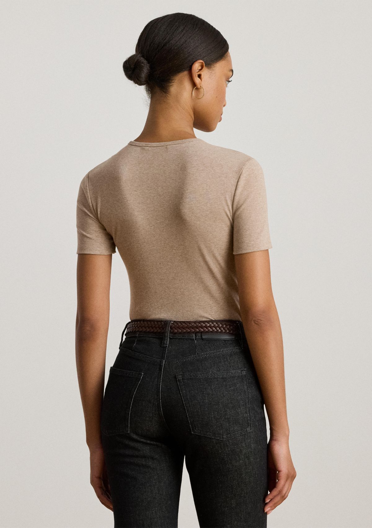 Womens Stretch Cotton Crewneck Tee