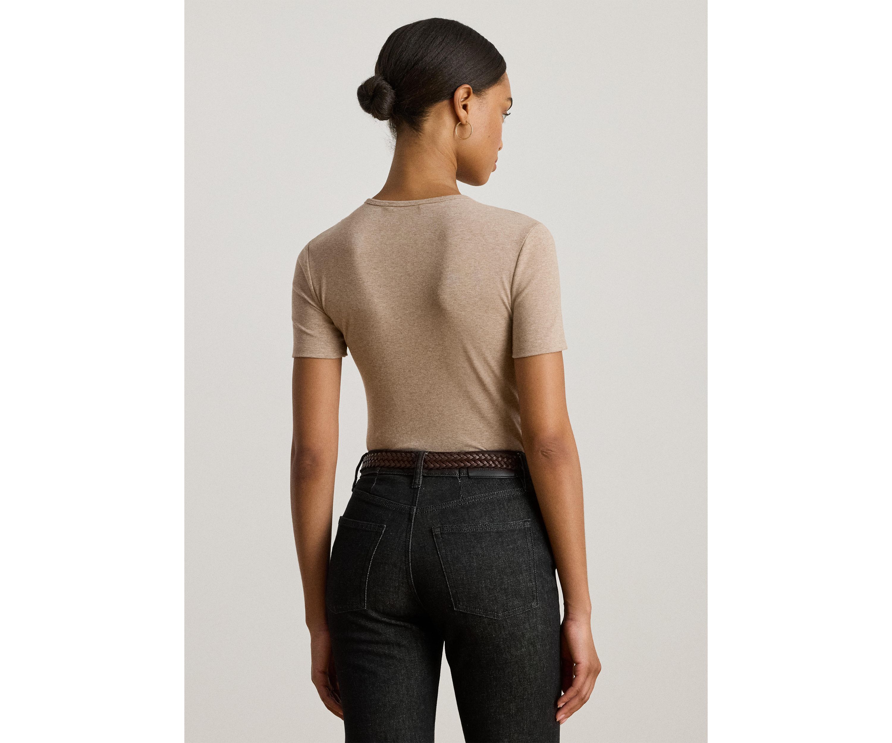 Womens Stretch Cotton Crewneck Tee