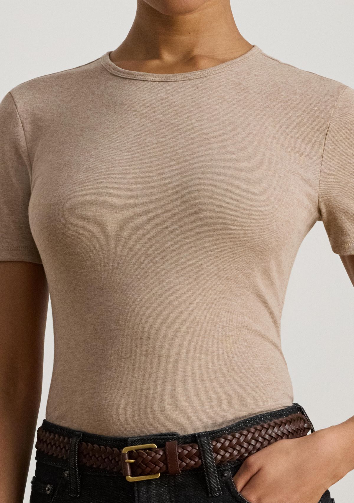 Womens Stretch Cotton Crewneck Tee