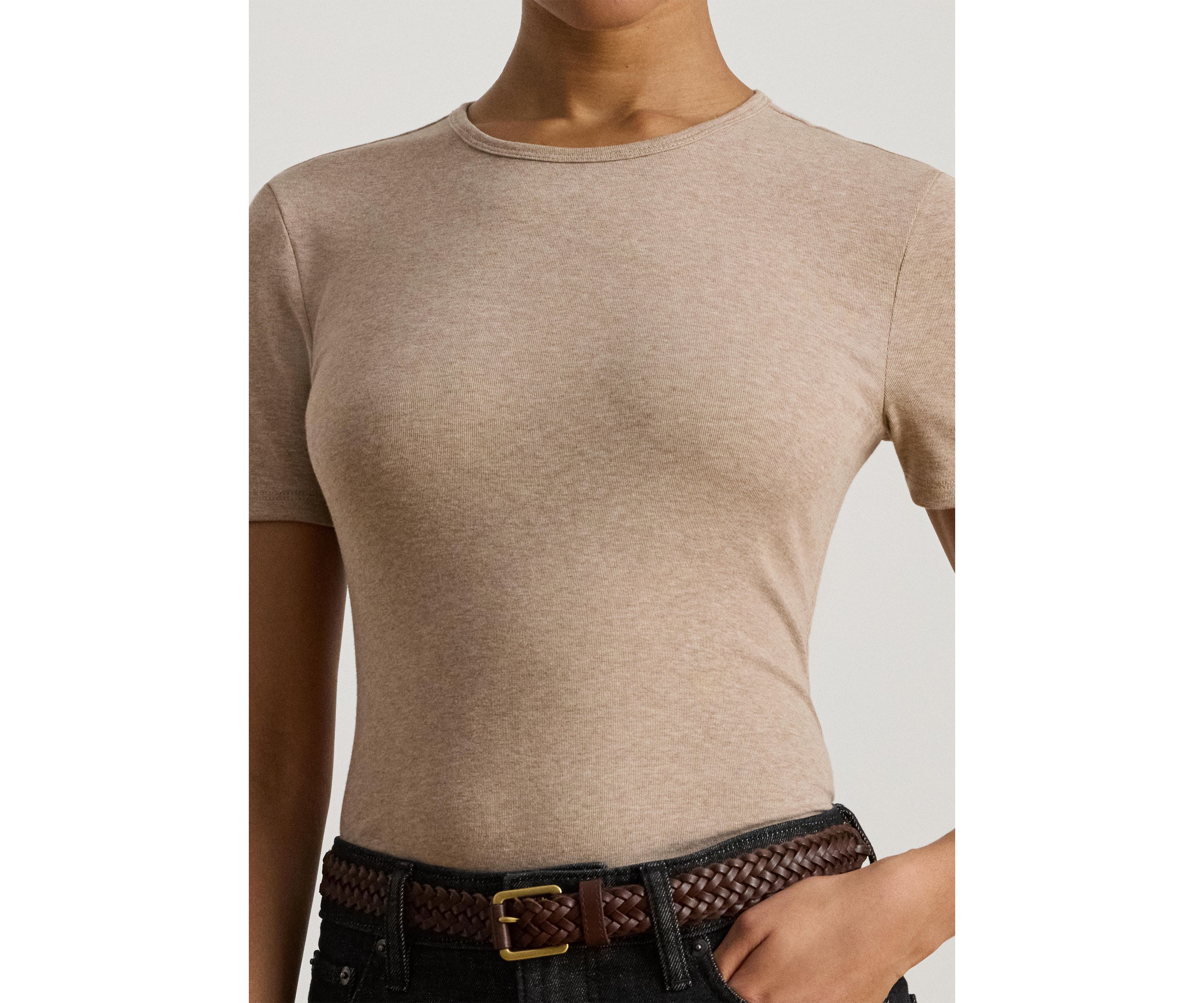 Womens Stretch Cotton Crewneck Tee