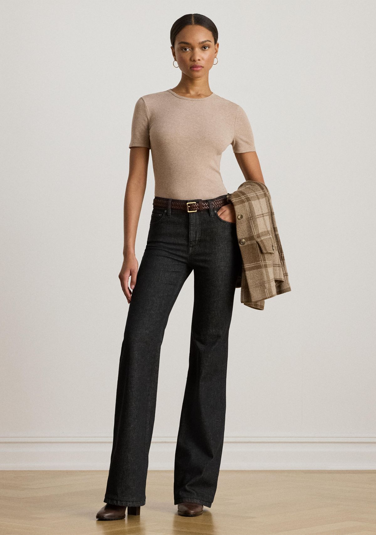 Womens Stretch Cotton Crewneck Tee