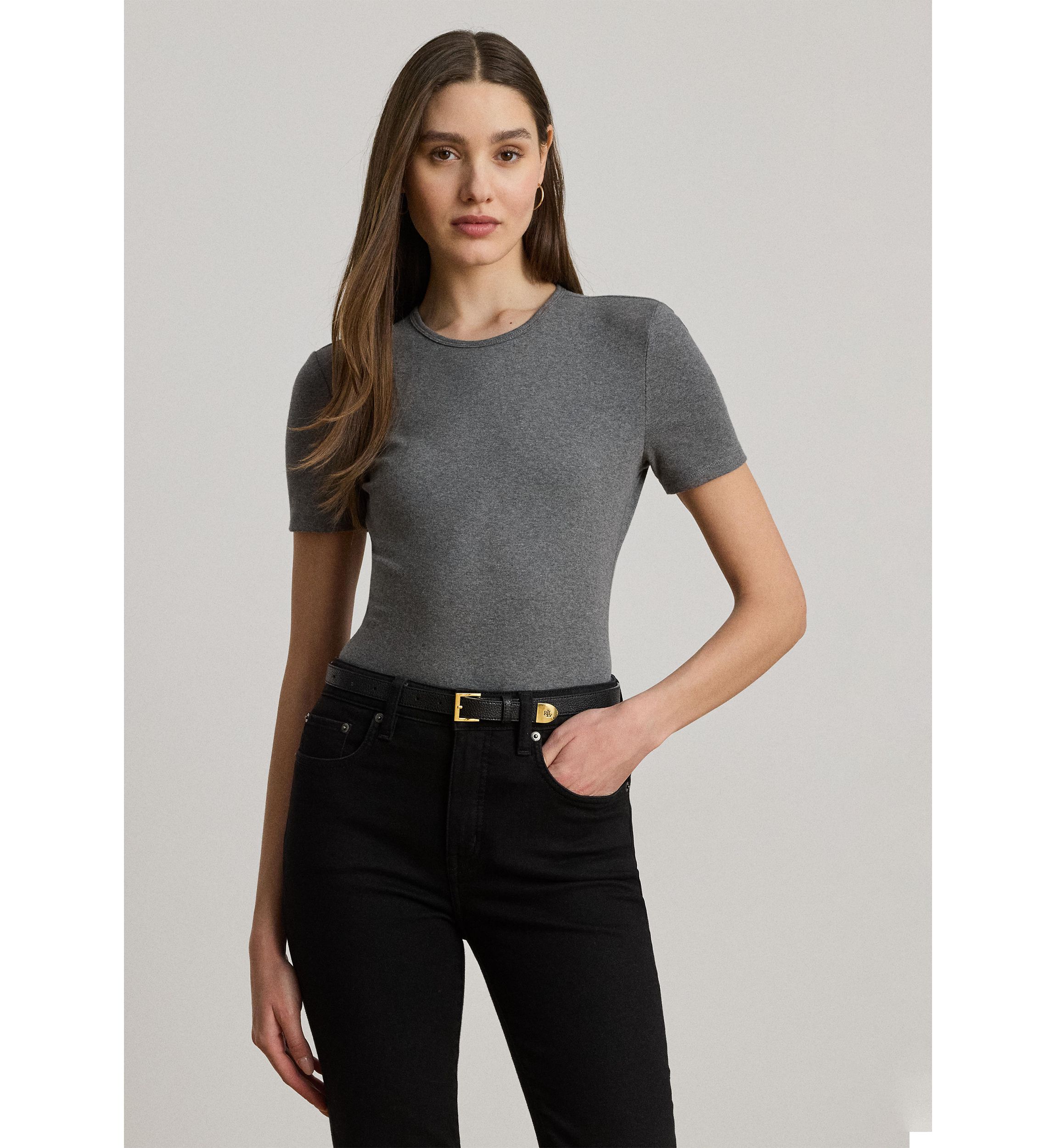 Womens Stretch Cotton Crewneck T-Shirt