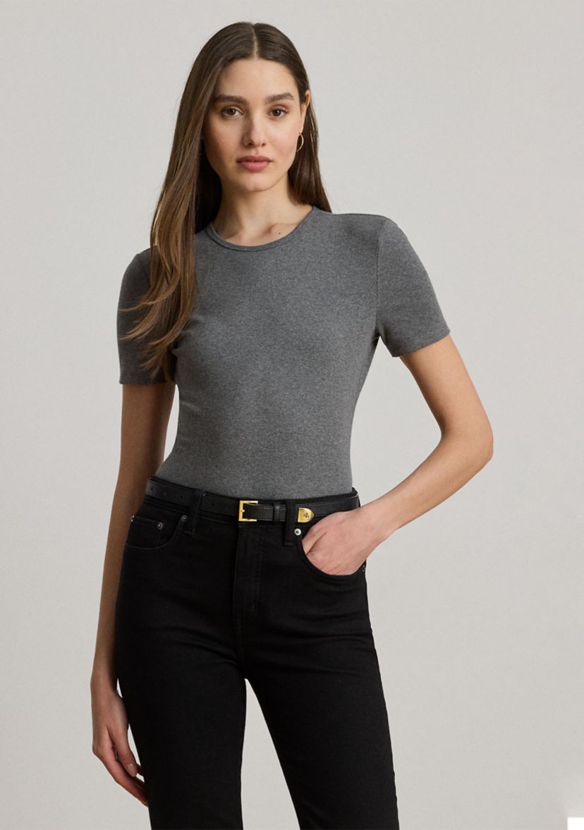 Womens Stretch Cotton Crewneck T-Shirt