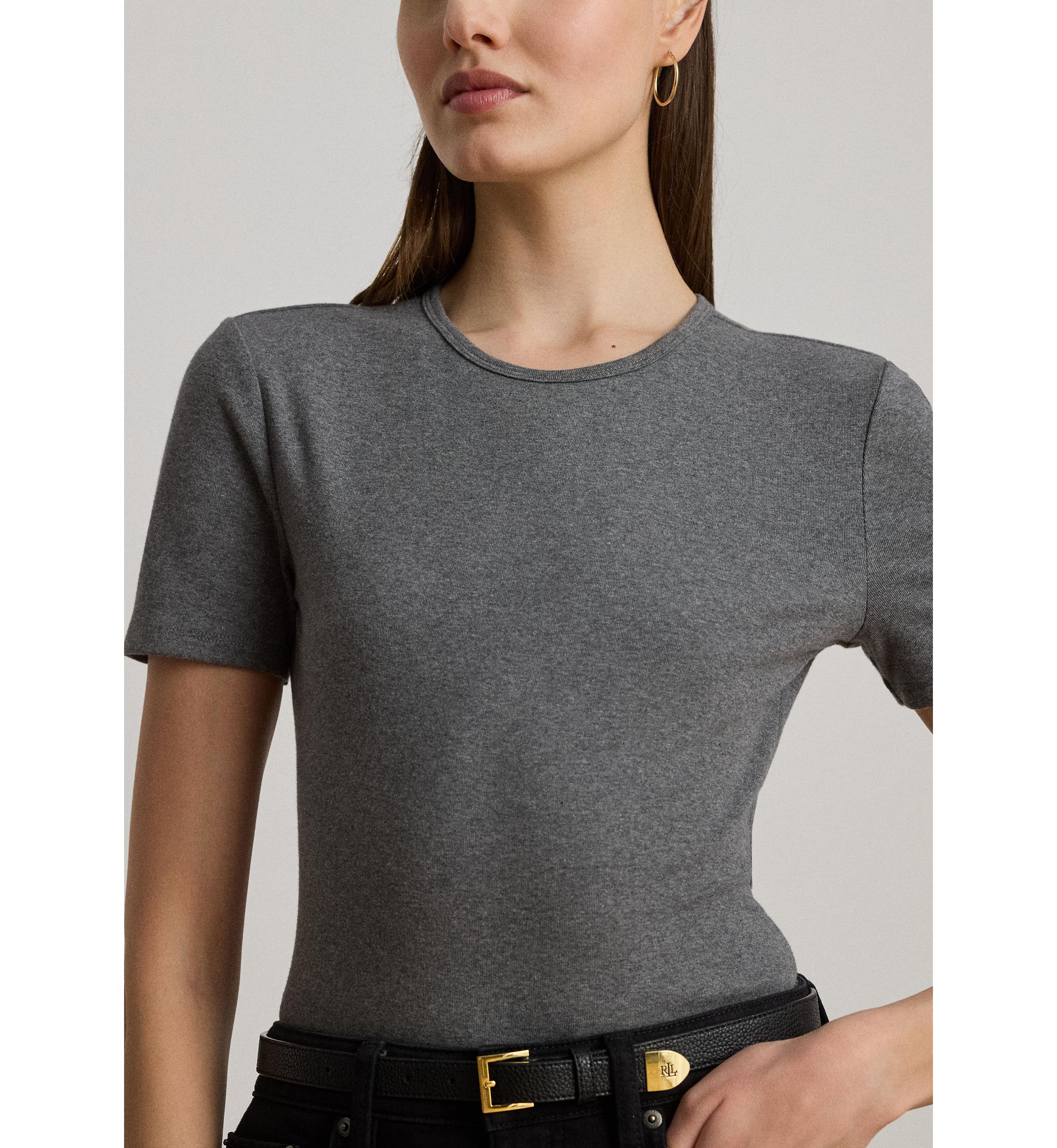 Womens Stretch Cotton Crewneck T-Shirt