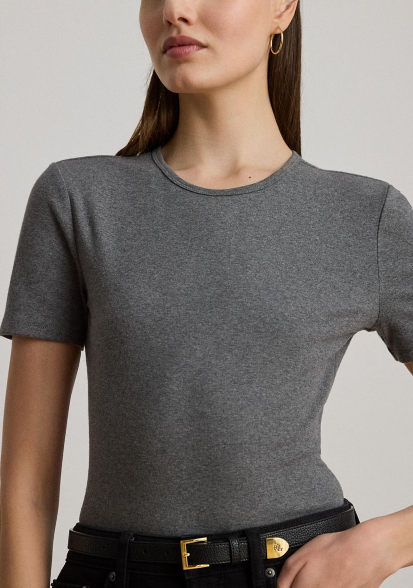 Womens Stretch Cotton Crewneck T-Shirt