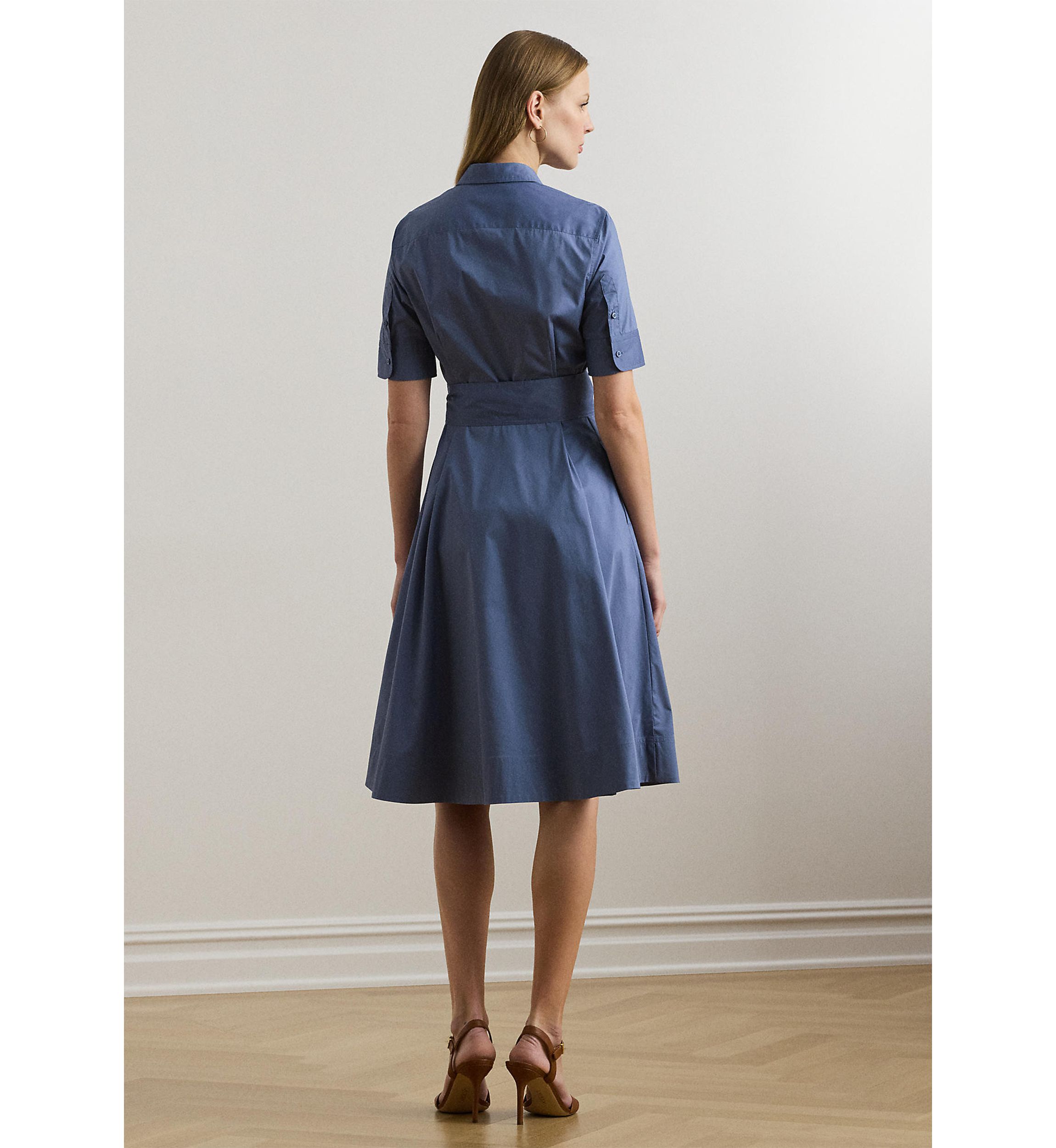 Womens Cotton-Blend Shirtdress