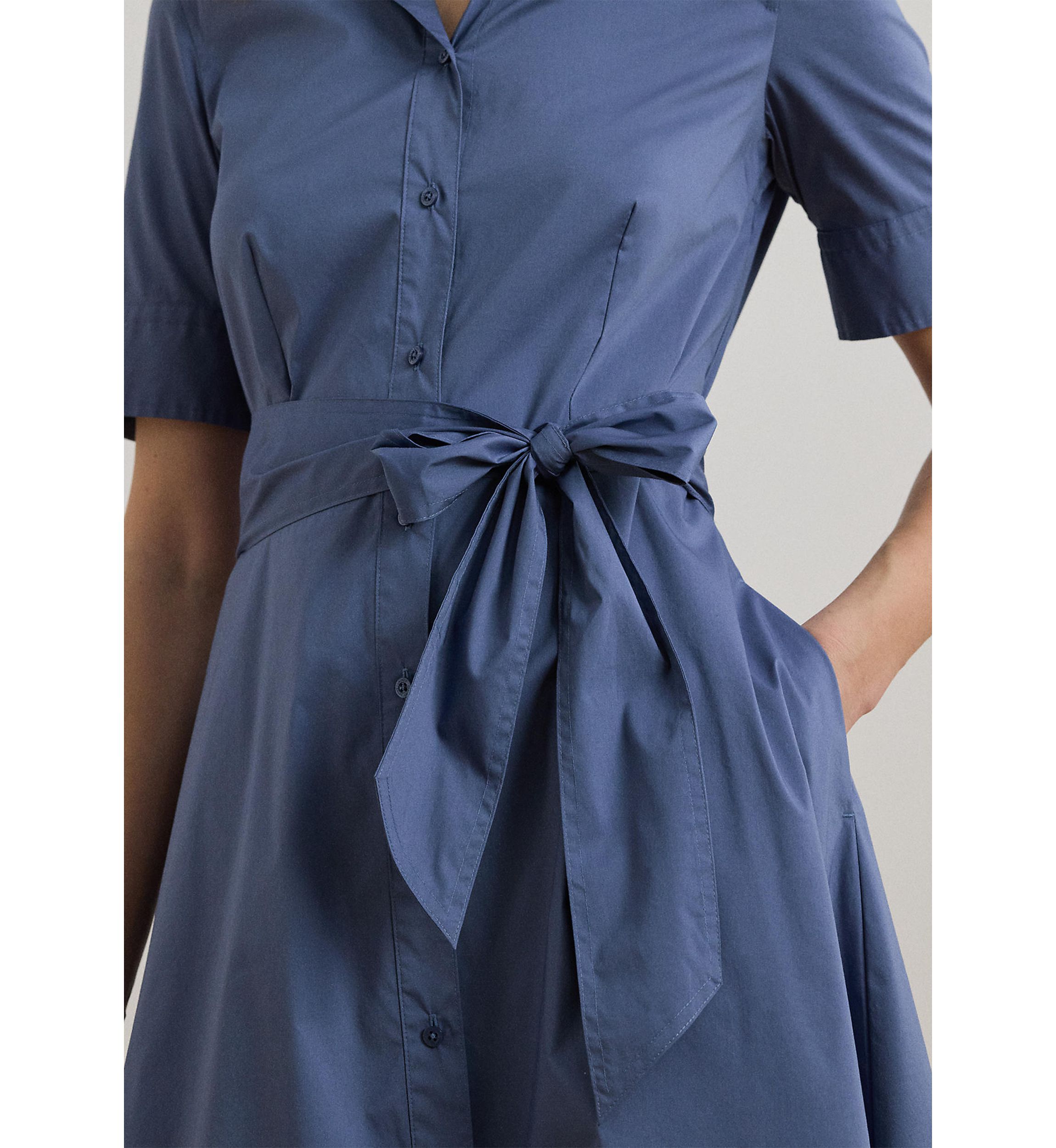 Womens Cotton-Blend Shirtdress