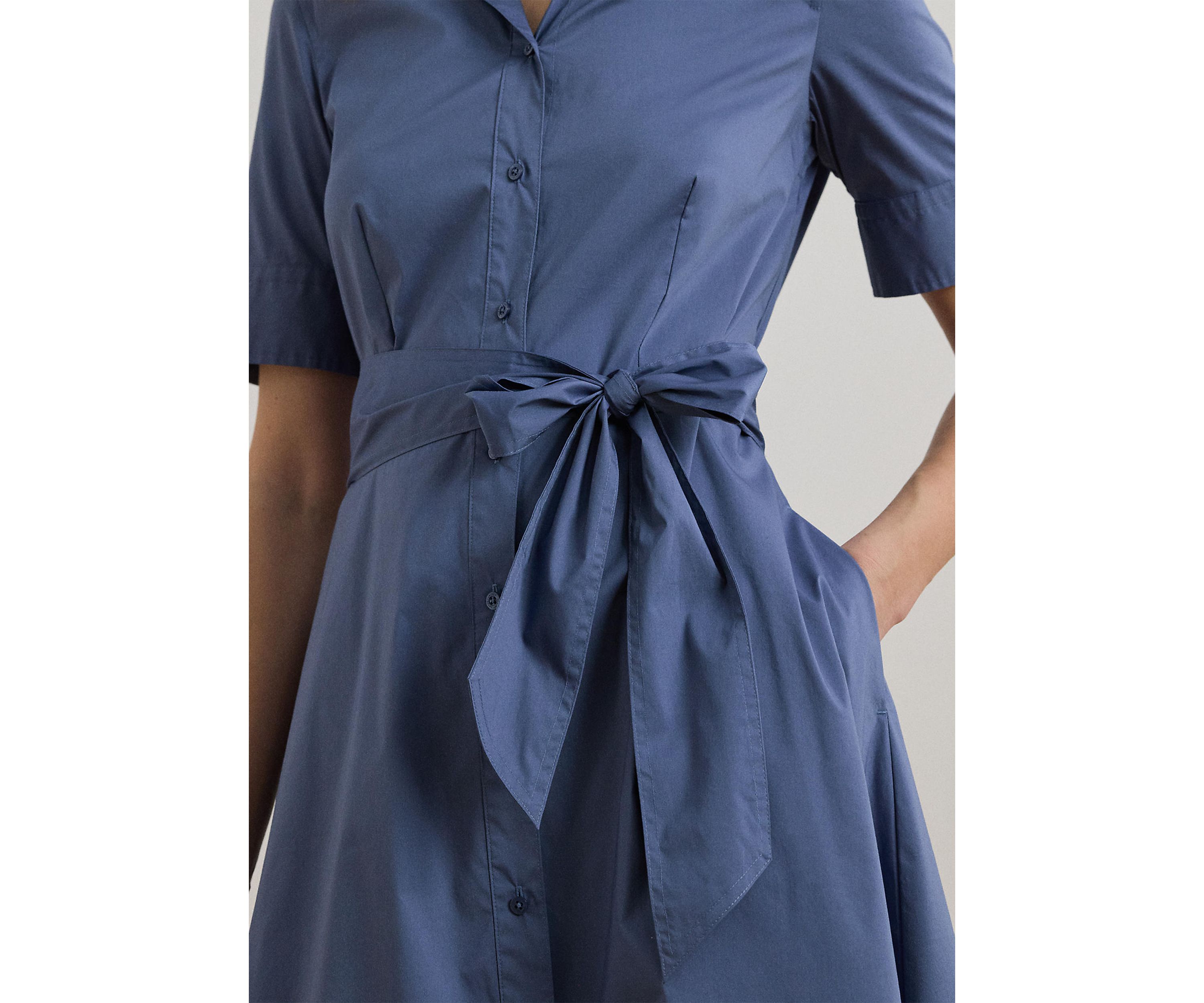 Womens Cotton-Blend Shirtdress
