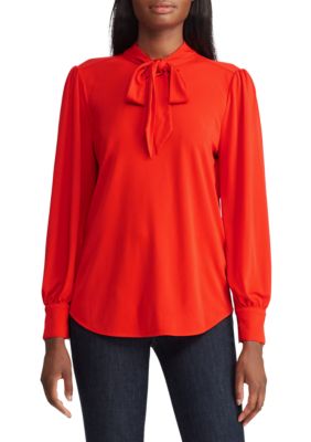 Lauren Ralph Lauren Tie Neck Jersey Top | belk