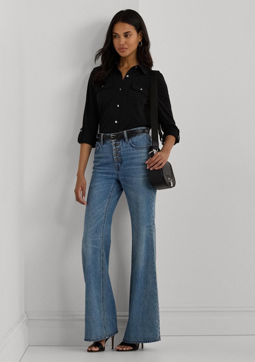 Womens Roll-Tab Sleeve Shirt