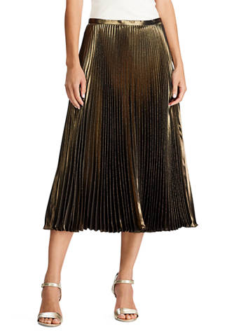 Lauren Ralph Lauren Pleated Metallic Skirt
