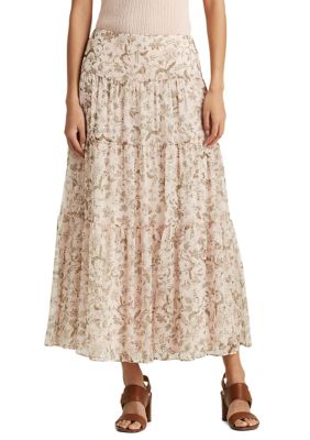 Lauren Ralph Lauren Floral Tiered Peasant Skirt | belk