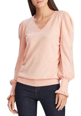 Lauren Ralph Lauren Buttoned Cuff Long Sleeve Sweater | belk